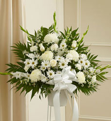 Sympathy Standing Basket - White Flower Power, Florist Davenport FL